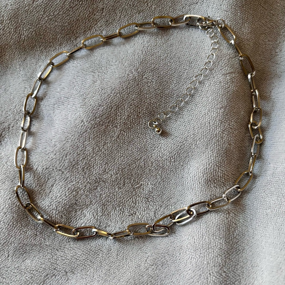 paper clip 16” Silver Chain Necklace